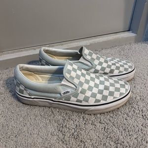 Blue Checkered Vans - Size 8.5